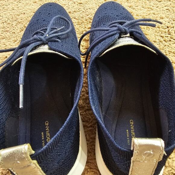 Cole Haan 2.ZEROGRAND Oxford Shoes Womens 10.5B Marine Blue Argento Stitchlite - Picture 6 of 11